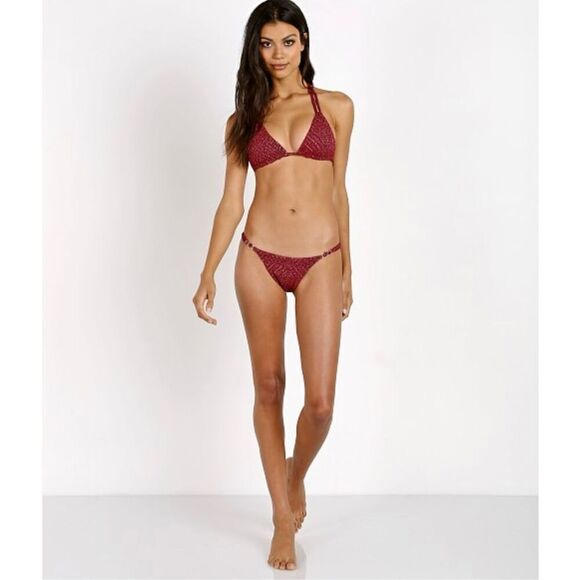 BEACH RIOT X Stone Cold Fox Women’s XS/S Chloe Bikini Swimsuit Moroccan Jacquard - Picture 1 of 11